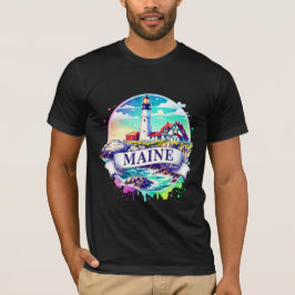 Camiseta Vintage Maine Map T-Shirts – Retro us state