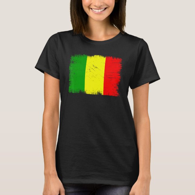 Camiseta Vintage Mali Flag Malian Independence Day (Anverso)