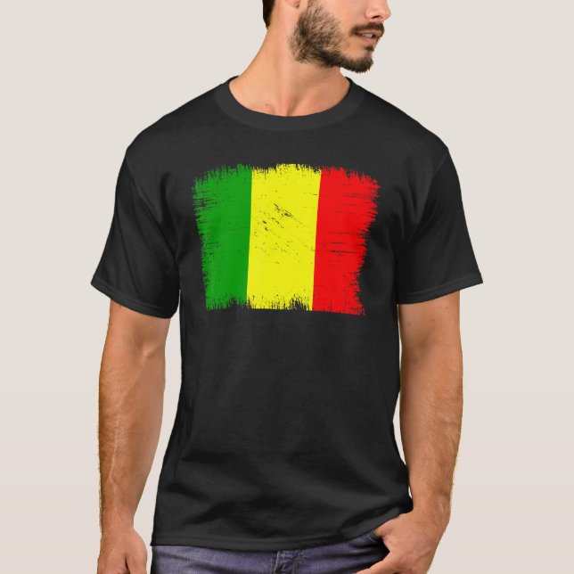 Camiseta Vintage Mali Flag Malian Independence Day (Anverso)