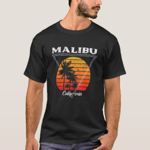 Camiseta Vintage Malibu California Palm Trees CA Retro