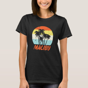 Camiseta Vintage Malibu Palm Tree Sunset Beach