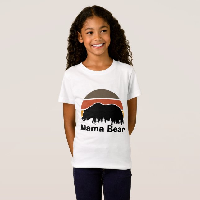 Camiseta Vintage Mama Bear Retro Sunset (Anverso completo)
