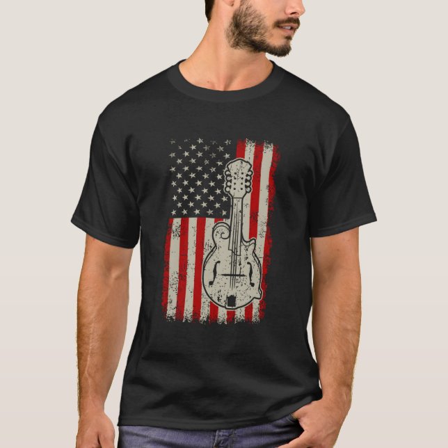Camiseta Vintage Mandolin Country Music Bluegrass American (Anverso)