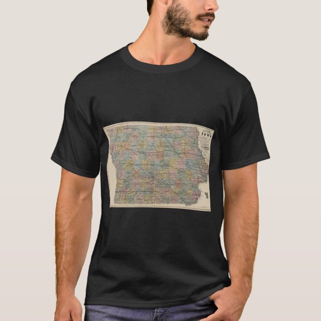 Camiseta Vintage Map of Iowa 1875 (Anverso)