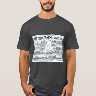 Camiseta Vintage Map of Maine 1912