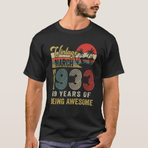 Camiseta Vintage March 1933 Limited Edition 89 Years Old Bi