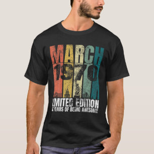 Camiseta Vintage March 1970 Bday Gifts 51 Years Old 51St Bi