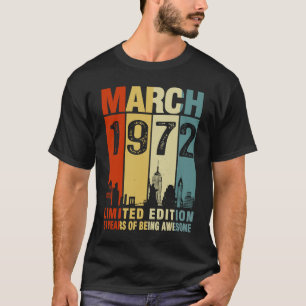 Camiseta Vintage March 1972 51st Birthday 51 Years