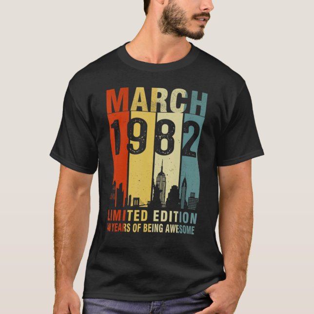 Camiseta Vintage March 1982 40º cumpleaños (Anverso)