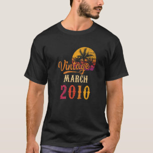 Camiseta Vintage March 2010 13rd Birthday For 13 Years