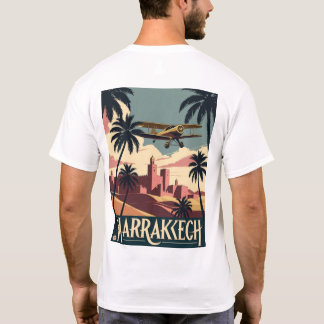 Camiseta Vintage Marrakech Skyline y Airplane