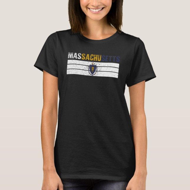Camiseta Vintage Massachusetts Flag Massachusetts Proud Men (Anverso)