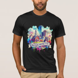 Camiseta Vintage Massachusetts Map T-Shirt – Retro us state