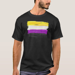 Camiseta Vintage material de bandera del Orgullo No Binario