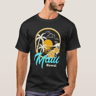 Camiseta Vintage Maui Hawaii Flower Tropical Beach Hawaii