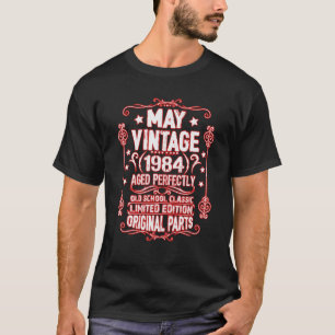 Camiseta Vintage May 1984 38Th Birthday Taurus Gemini Limit