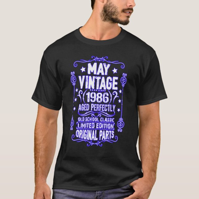 Camiseta Vintage May 1986 36th Birthday Taurus Gemini (Anverso)