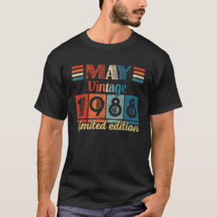 Camiseta Vintage May 1988 34Th Birthday Gifts 34 Years Old