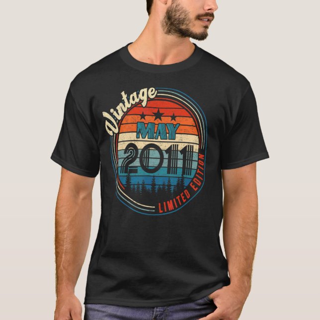 Camiseta Vintage May 2011 Cumpleaños de 11 años (Anverso)