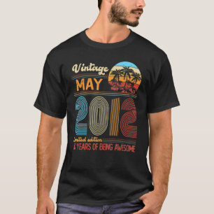 Camiseta Vintage May 2012 10 Years Old 10th Birthday Decora