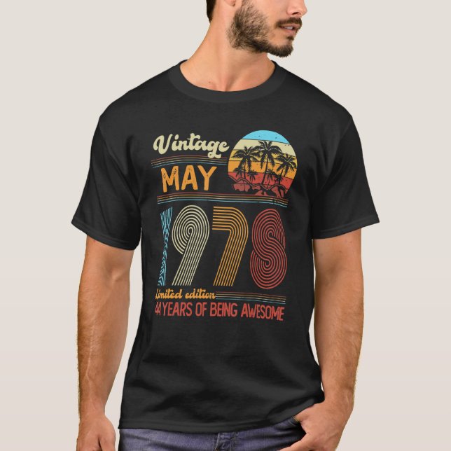 Camiseta Vintage Mayo 1978 Cumpleaños 1 (Anverso)