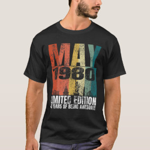 Camiseta Vintage Mayo 1980 Costume Bday 41 Años De Edad 41ª