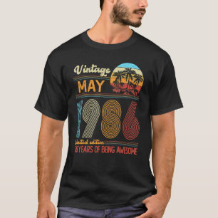 Camiseta Vintage Mayo 1986 Cumpleaños 1