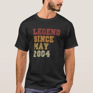 Camiseta Vintage Mayo 2004 Retro 18 años 18º cumpleaños