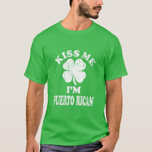 Camiseta Vintage me besa soy puertorriqueña Día de los St