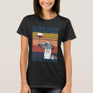 Camiseta Vintage, Me Gusta El Vino Y Mi Gris Y Quizá 3 P