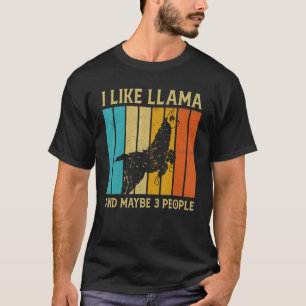 Camiseta Vintage Me Gusta Llama Y Quizás 3 Personas Mujer