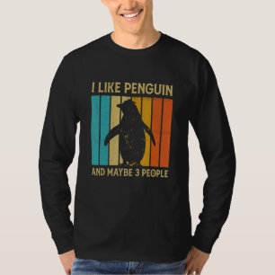 Camiseta Vintage Me Gusta Pingüino Y Quizás 3 Personas Mu