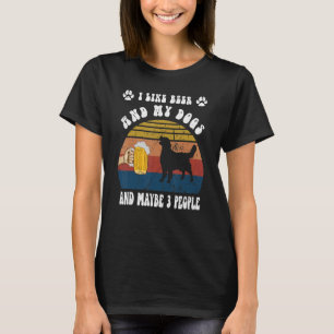 Camiseta Vintage me gustan la cerveza y los perros con recu