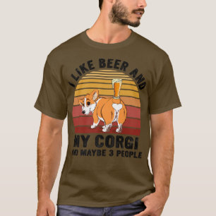 Camiseta Vintage me gustan la cerveza y mi corgi y tal vez 