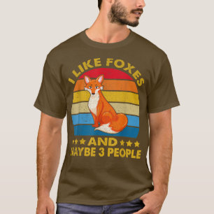 Camiseta Vintage, Me Gustan Los Zorros Y Quizá 3 Personas F