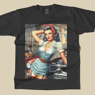 Camiseta Vintage Mechanic Pin Up