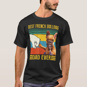 Camiseta Vintage Mejor Bulldog Francés Papá Para Papi Masco
