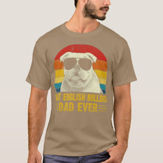 Camiseta Vintage mejor bulldog inglés padre de los camisas