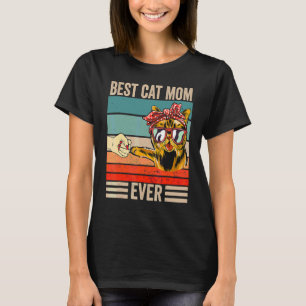 Camiseta Vintage Mejor Gata Mamá Siempre Choca Puño Día de