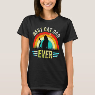 Camiseta Vintage Mejor Gato Papá Nunca Vidrio Padres Retro