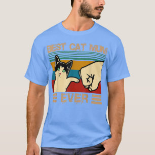 Camiseta Vintage Mejor Mamá De Gato Ever Hi 5 Fist Bump , G
