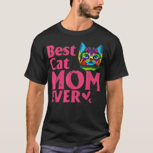Camiseta Vintage Mejor Mamá Gata De Todas cortada Mamá Gat