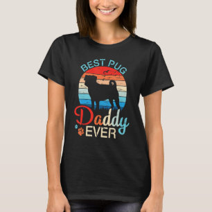 Camiseta Vintage Mejor Perro Pug Papi Feliz Perro Padre