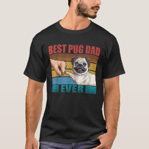 Camiseta Vintage Mejor Pug Dad Regalo de Pug Fist Bump Retr