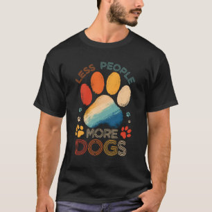 Camiseta Vintage Menos Gente Más Perros Huella Canina Amant