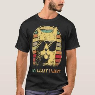 Camiseta Vintage Mens ca Meowy hago lo que quiero gato