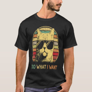 Camiseta Vintage Mens ca Meowy hago lo que quiero gato