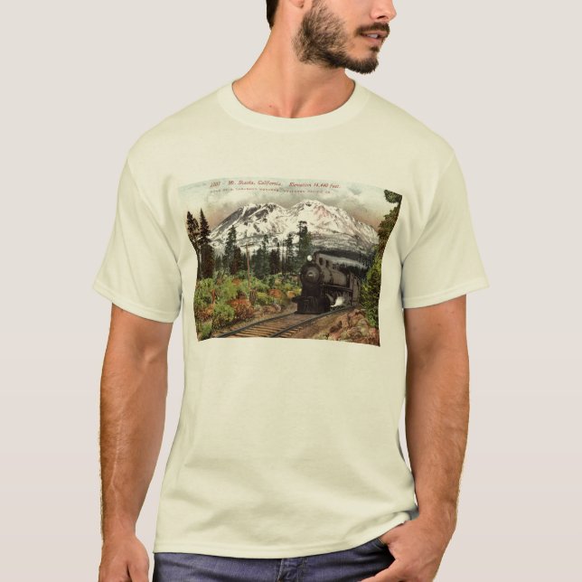 Camiseta Vintage meridional 1912 del Pacífico Mt. Shasta (Anverso)