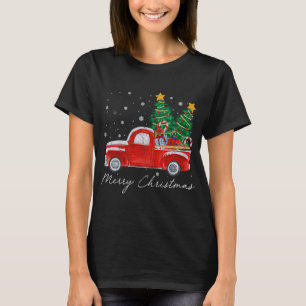 Camiseta Vintage Merry Christmas Red Truck Christmas Tree S