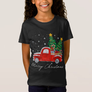 Camiseta Vintage Merry Christmas Red Truck Christmas Tree S